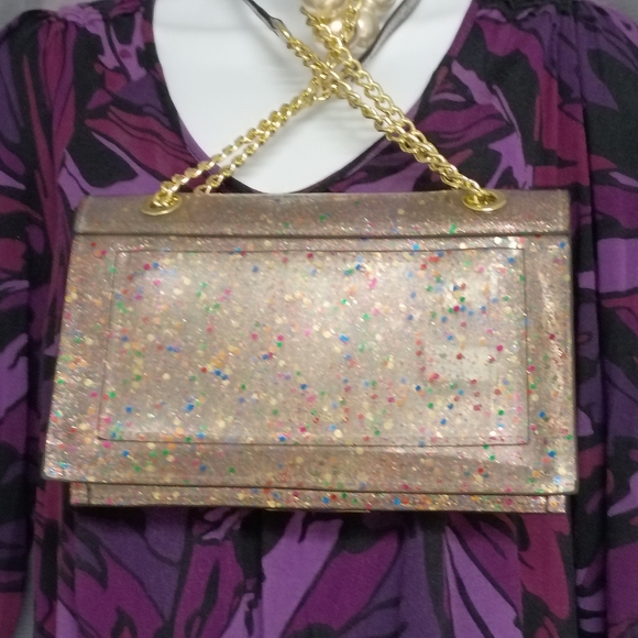 ❤️ZAC POSEN Earthette Pearl Clear Confetti Shoulder Crossbody Purse - Picture 6 of 8